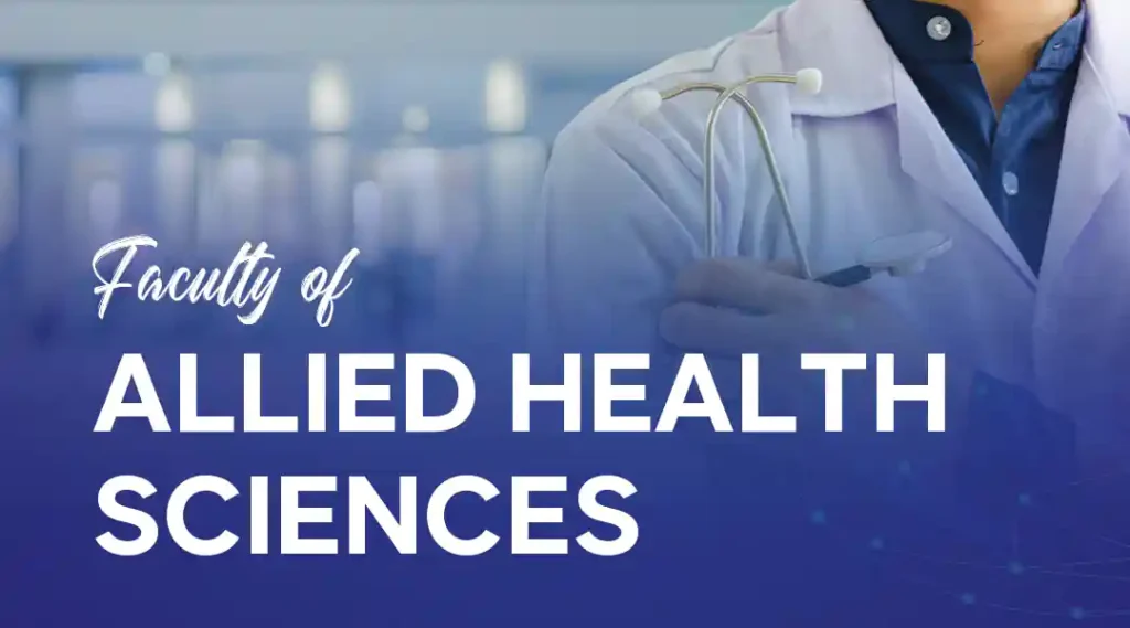 Portrait of faculty members from the Department of Allied Health Sciences (AHS) at University of Chenab.