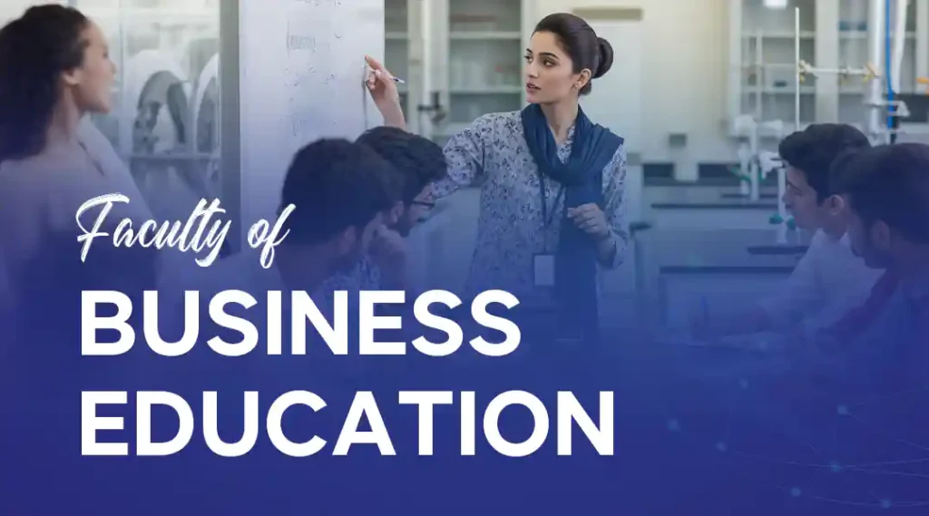 Portrait of faculty members from the Department of Business Education at University of Chenab.