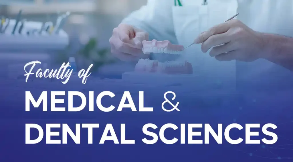 Portrait of faculty members from the Faculty of Medical and Dental Sciences at University of Chenab.